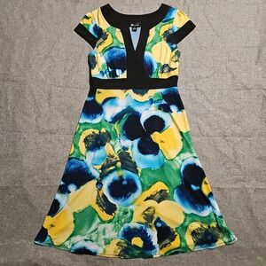 AB Studio Watercolor Floral Fit & Flare Dress‎ Small
